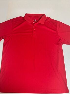 Holloway Mens Size 2XL Solkd Red Short Sleeve Collored Button Up Polo
